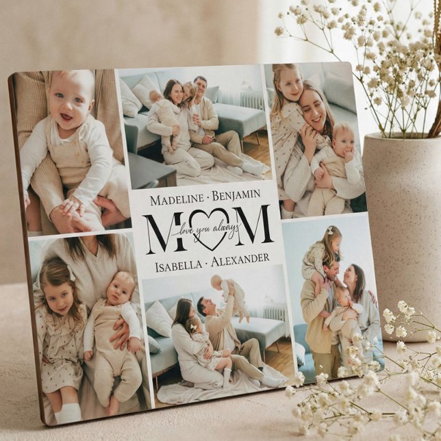 Plaque Photo Love You Always Mom Simple Photo Collage Keepsake (Love You Always Mom Simple Photo Collage Keepsake Plaque)