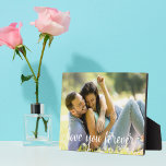 Plaque Photo Love You Forever Anniversaire Date Photo romantiqu<br><div class="desc">Love You Forever écrit en écriture blanche cursive superposition sur votre plaque photo couple romantique. Ajoutez une photo fiançailles ou une photo mariage sous votre date d'anniversaire sur ce cadeau sucré de la Saint-Valentin pour votre petite amie ou votre femme.</div>