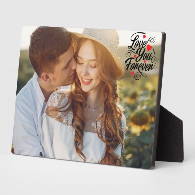 Plaque Photo Love You Forever Personnalisé Couple Photo (Côté)