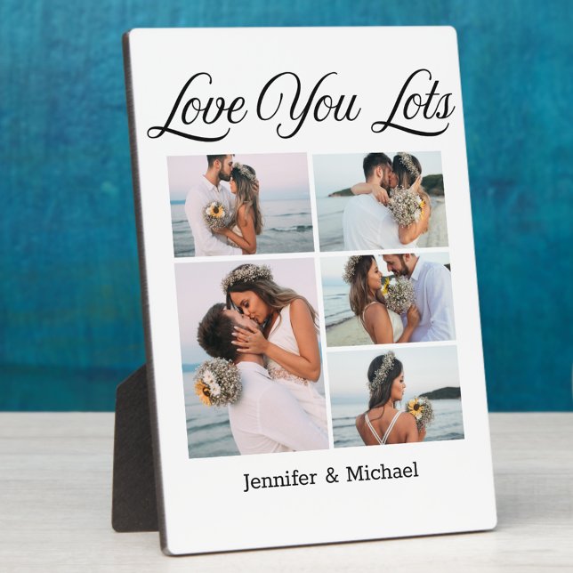 Plaque Photo love you lots,5 photos collage valentines jour chi (Créateur téléchargé)