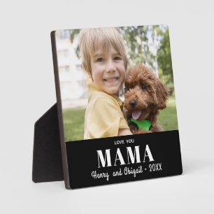 Plaque Photo Love You Mama Photo Famille Keepsaké moderne
