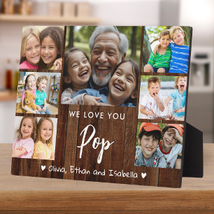 Plaque Photo Love You Pop 7 Photo Rustic Wood Keepsaké