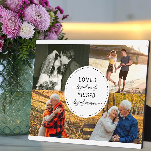 Plaque Photo Loved Beyond Words Sand Remembrasser Photo blanche (Créateur téléchargé)