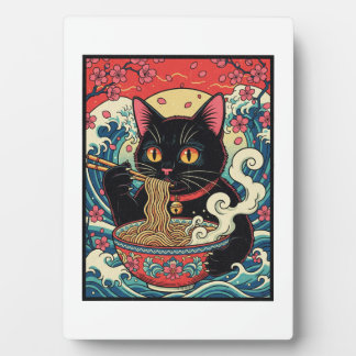 Plaque Photo Lucky Cat Ramen Noodle Art
