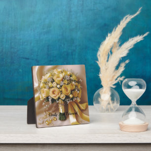 Plaque Photo "Lueur dorée : un bouquet de roses au miel d'amour