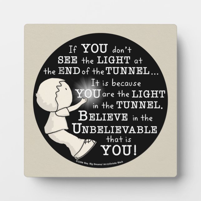 Plaque Photo Lumière dans le tunnel (Devant)