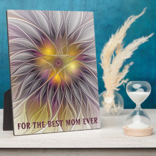 Plaque Photo Lumineuse Fleur colorée Abstrait Fractal Best Mama