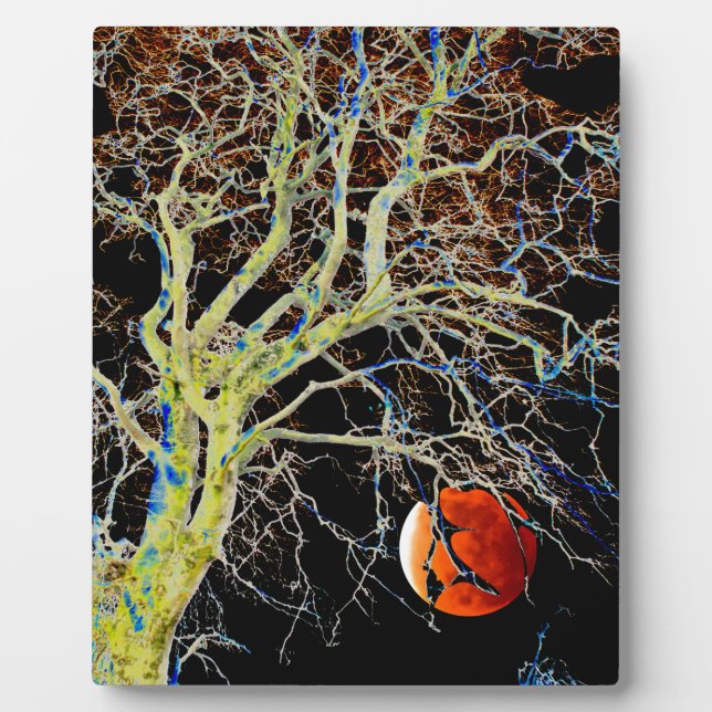 Plaque Photo Lune rouge montante (Devant)