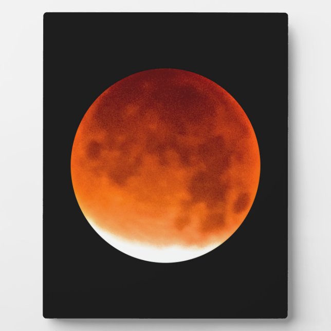 Plaque Photo Lune rouge se levant (Devant)