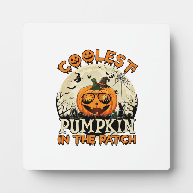 Plaque Photo Lunettes de soleil Coolest Pumpkin Patch Chapeau d (Devant)