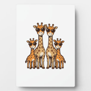 Plaque Photo Lunettes de soleil de la famille de la girafe Cool