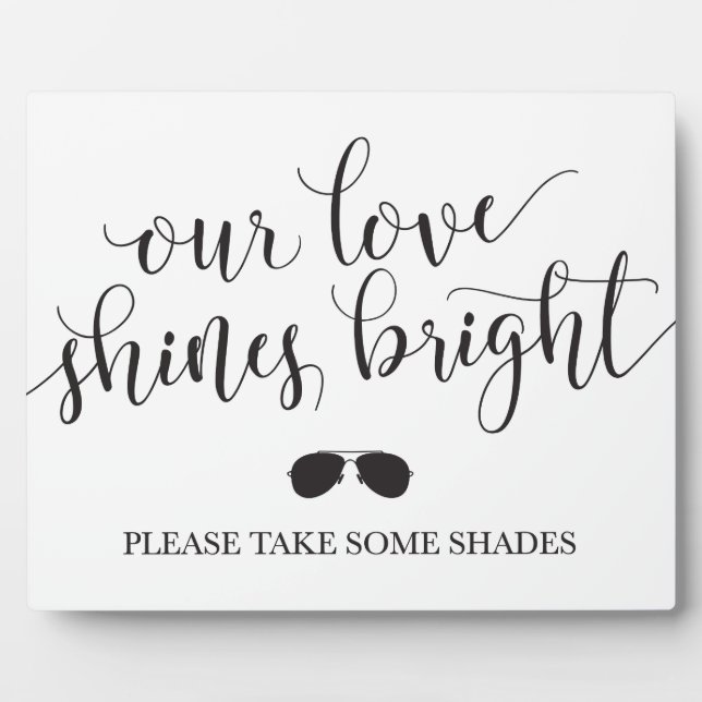 Plaque Photo Lunettes de soleil Favoriser Signer - Notre Amour  (Devant)