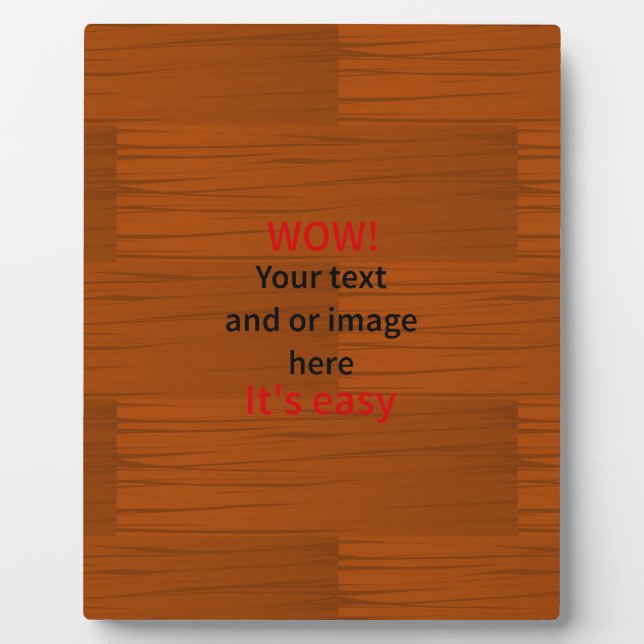 Plaque Photo Lyer Wood Base Ajouter votre propre texte (Devant)