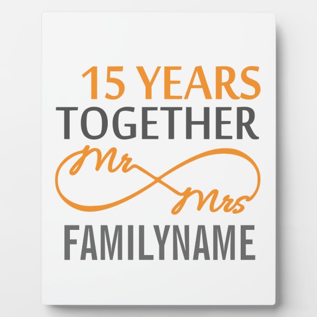 Plaque Photo M. et Mme 15th Anniversary (Devant)