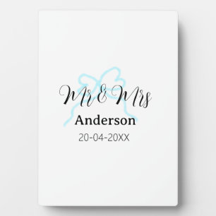 Plaque Photo M & Mme ajoutent le nom de famille date année mari