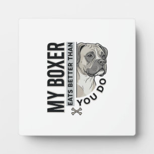 Plaque Photo Ma chemise pour amoureux de Boxer Mon Boxer mange 