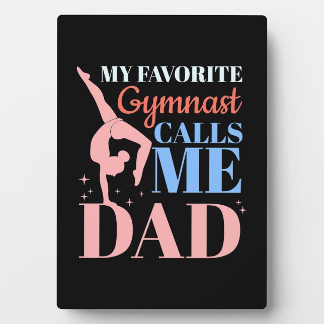 Plaque Photo Ma gymnaste préférée m'appelle papa (Devant)