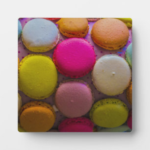 Plaque Photo Macarons colorés Dessert Cuit Savoureux