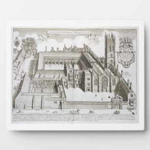 Plaque Photo Magdalen College, Oxford, from 'Oxonia Illustrata'