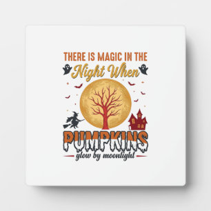 Plaque Photo Magie dans la Nuit Halloween Citrouilles Design Vi