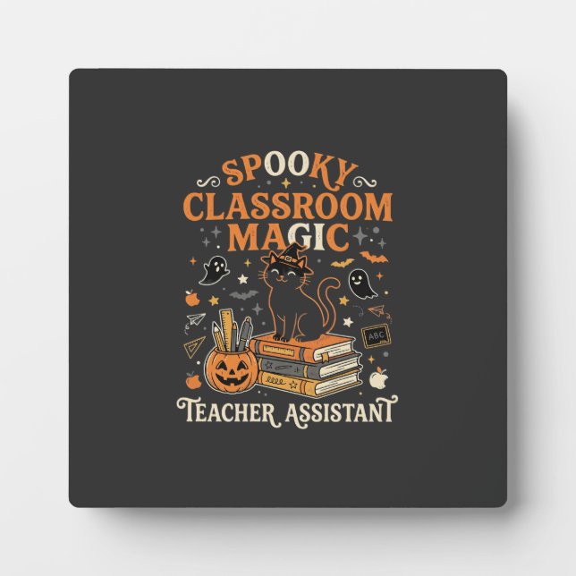 Plaque Photo Magie de classe à Halloween (Devant)