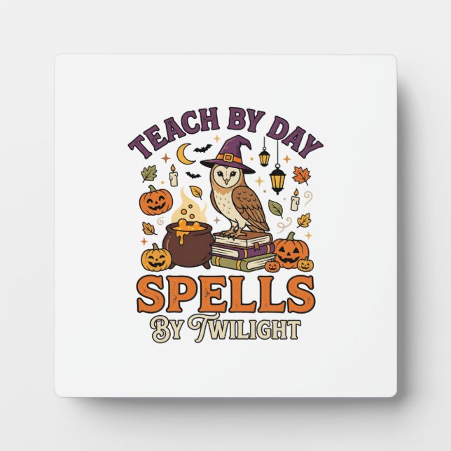 Plaque Photo Magie de lune de classe d'Halloween (Devant)