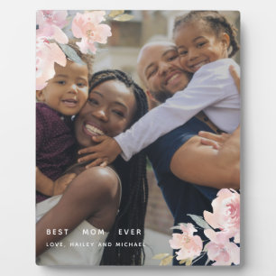 Plaque Photo Magnifique Meilleure maman jamais Blush Floral Pho
