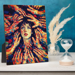 Plaque Photo Mains de femme couvrant le visage Emotion intense