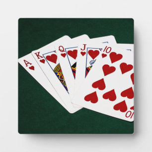 Plaque Photo Mains de poker - Brosse royale - Coeur