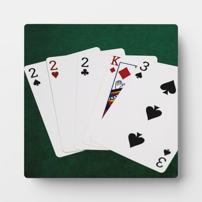 Plaque Photo Mains De Poker - Trois D'Un Genre - Deux (Devant)