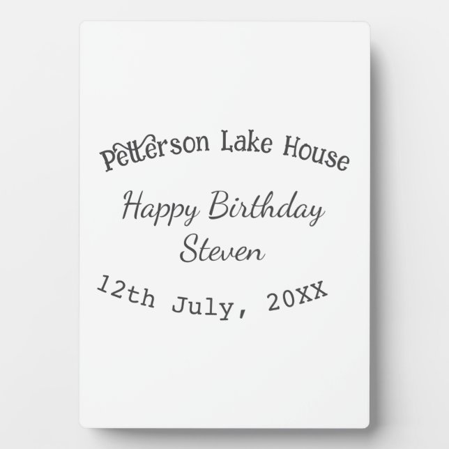 Plaque Photo Maison de lac plage joyeux anniversaire ajouter no (Devant)