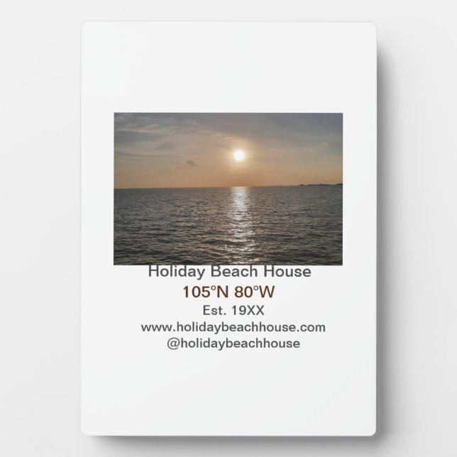 Plaque Photo Maison de plage de vacances longitude latitude est (Devant)