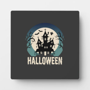 Plaque Photo Maison Hantée de la Lune Vector Halloween