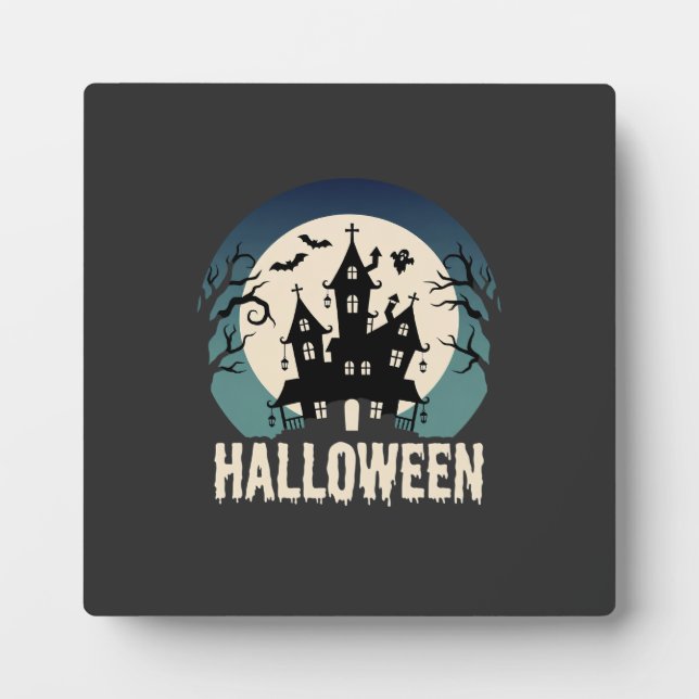 Plaque Photo Maison Hantée de la Lune Vector Halloween (Devant)