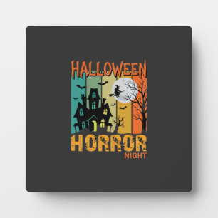 Plaque Photo Maison hantée de la nuit d'horreur d'Halloween Vec