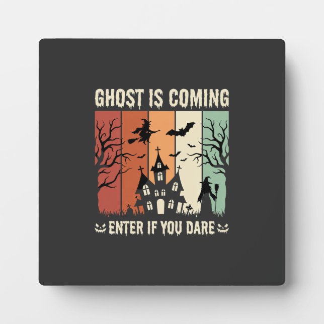 Plaque Photo Maison Hantée Fantôme d'Halloween Arrive (Devant)