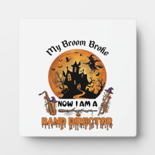 Plaque Photo Maison hantée Halloween directeur fanfare balai ca
