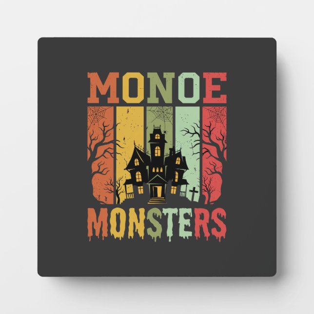 Plaque Photo Maison Hantée Halloween Monstres Rétro (Devant)