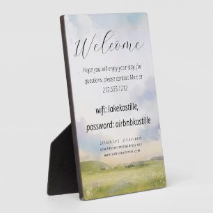 Plaque Photo Maison image de bienvenue et logo wifi