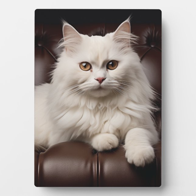 Plaque Photo Majestic white cat (Devant)