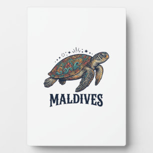 Plaque Photo Maldives Vintage Tortue de Mer Chemise de Voyage D
