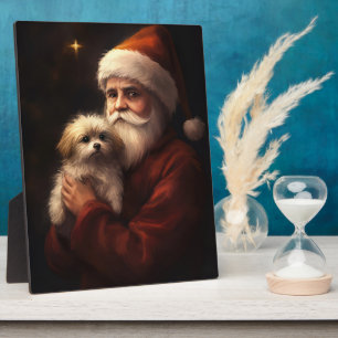 Plaque Photo Maltais avec le Père Noël Festif Noël