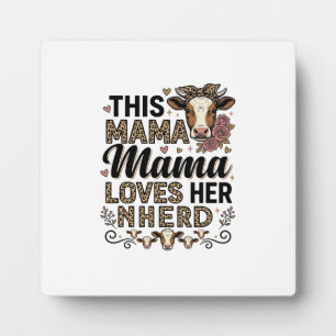 Plaque Photo Mama Aime Son Troupeau Vintage Cow Mom Shirt Desig