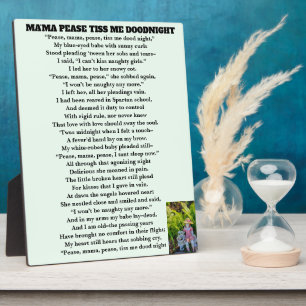 Plaque Photo MAMA PEASE TITRE MOI DOODNIGHT poème