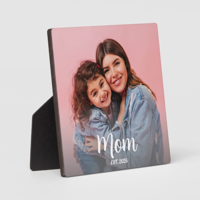 Plaque Photo Maman a établi une photo de script moderne (Recto)