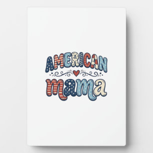 Plaque Photo Maman Américaine Design de T-Shirt Vintage Patriot