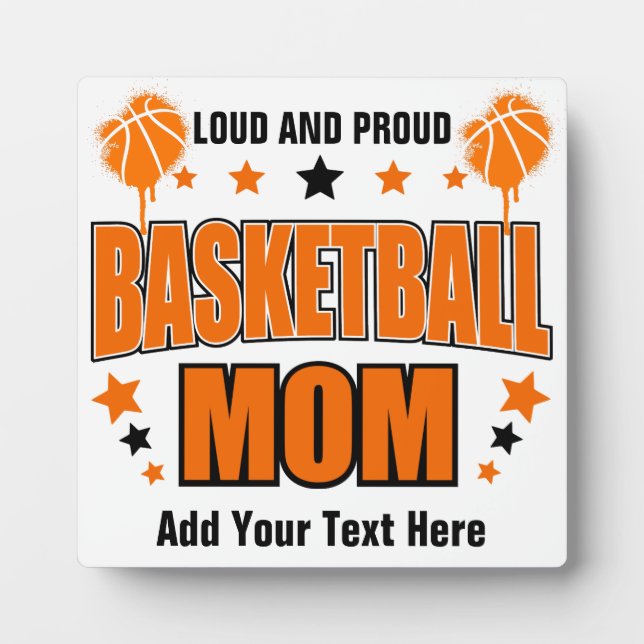 Plaque Photo Maman Basket - Tablette avec chevalet (Devant)