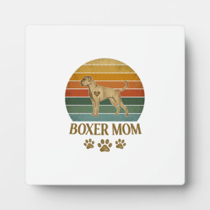 Plaque Photo Maman Boxer Chien Rétro Coucher de Soleil Empreint