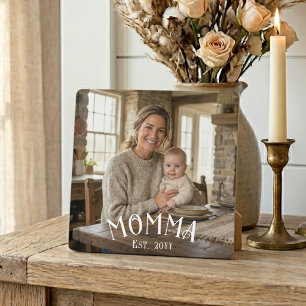 Plaque Photo Maman chic année d'établissement Photo pour la pre