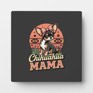 Plaque Photo Maman Chihuahua mignonne noeud Chien Maman